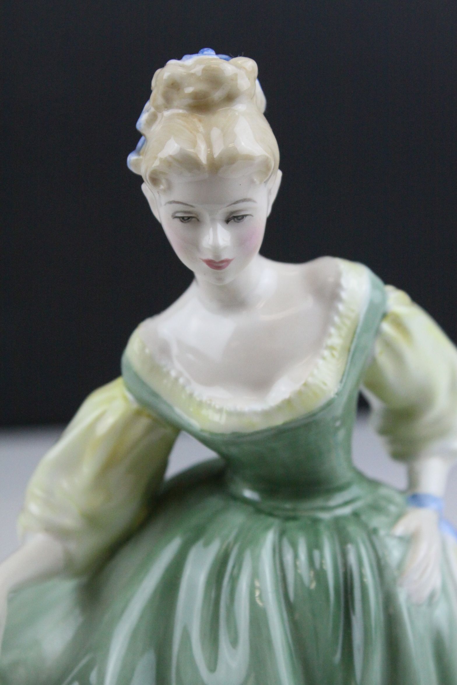 Royal Doulton ' Fair Lady ' Figurine plus Two Royal Worcester Figurines ' Debutante ' and ' Emily ' - Image 8 of 10