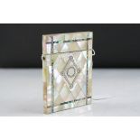 A late 19th century Victorian mother of pearl card case.