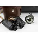 Cased Set of Carl Zeiss Jena Binoculars together with a Small Victorian Circular Table Top