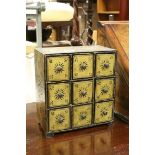 Gold and Black Finished Multi-Drawer Table Top Cabinet, h.28cms