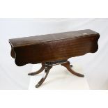 Regency Style Mahogany Drop Flap Coffee Table raised on Four Splayed Legs, L.92cms h.48cms