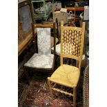 Collection of Nine Chairs including Set of Three Arts and Crafts Chairs, Ash Mackintosh Style Chair,