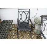 Set of Six Contemporary Metal Garden Chairs with Cushion Seats