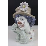 Lladro Melancholy clown bust head, no. 542, h.30cm