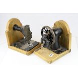 Pair of Bookends formed from Two Parts of a Vintage Singer Sewing Machine