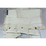 A group of 19th century indentures to include probates ,wills etc.