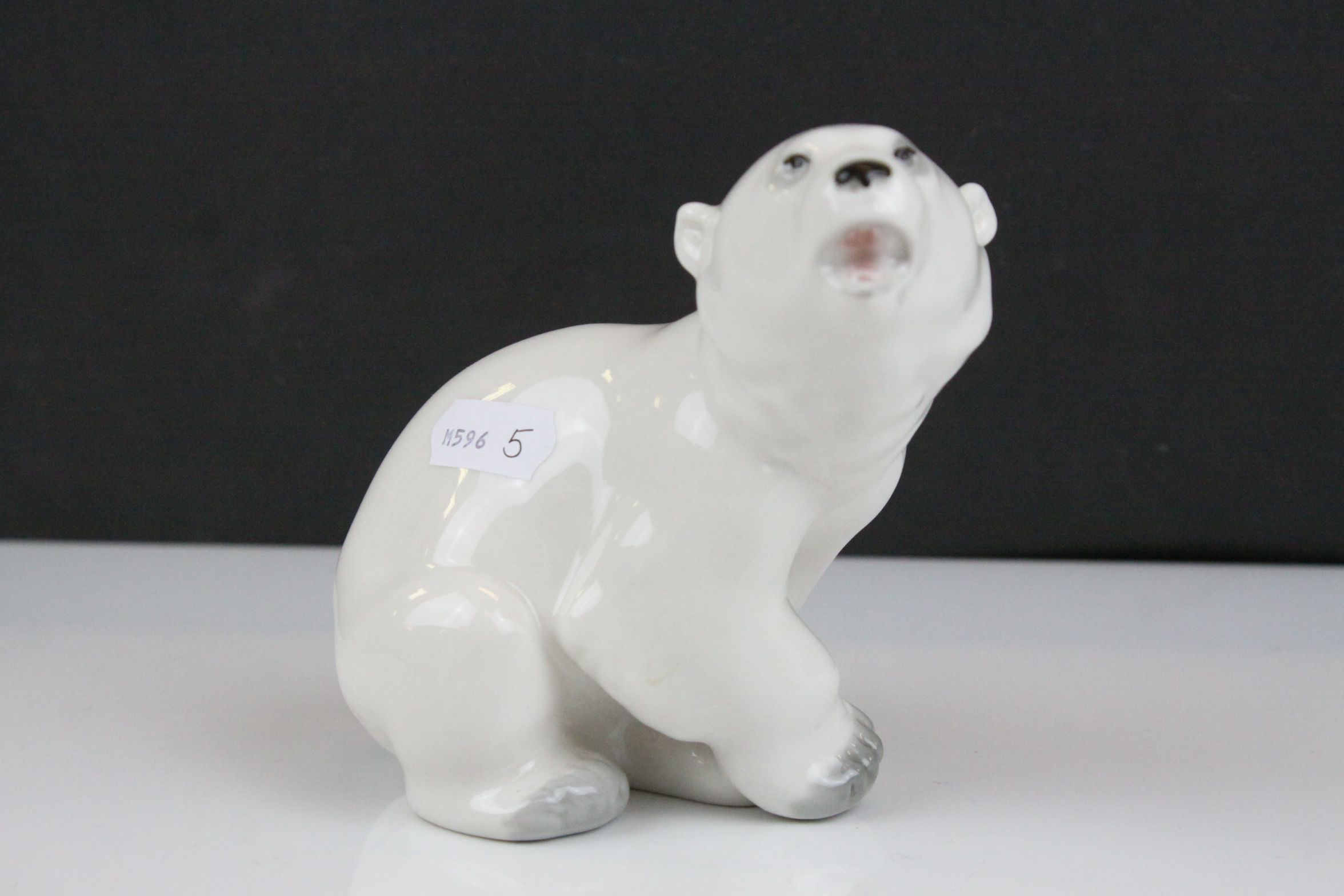 Four Russian Lomonosov Porcelain Animals including Ginger Kitten, Heavy Horse, Polar Bear and a - Image 7 of 12