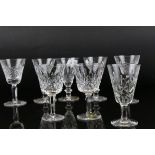 Seven Waterford crystal glasses and one other.