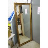Large Modern Gilt Framed Mirror, 191cms x 80cms