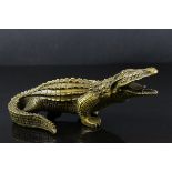 Large Brass / Bronze Crocodile Figure