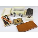 Mixed lot of collectables to include Ronson cigarette lighters, cigarette cases and Rolls Razor.