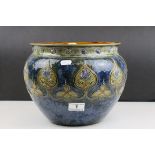 Royal Doulton Art Nouveau Stoneware Planter / Jardinière decorated in mottled blue and green