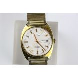 A vintage Bulova automatic 25 Jewel swiss made watch with day / Date to 3 o'clock.