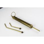 Vintage Brass Grease Gun with two attachments