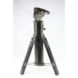 Early 20th century Wooden Folding Camera Tripod with Winding Handle and Tilting Camera Platform