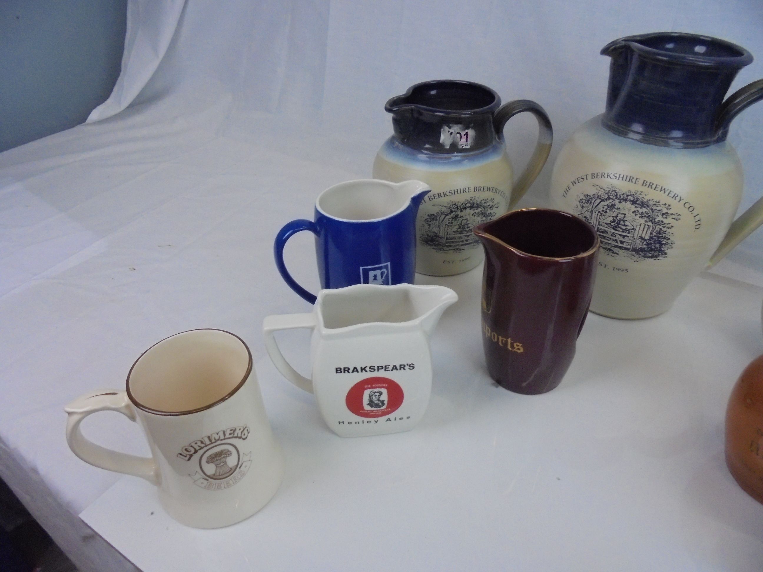 Breweriana - selection of 11 water jugs / mugs to include Hook Norton, West Berkshire, Lorimer etc - Image 2 of 3