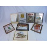 Breweriana / spirits - group of 7 framed mirrors and prints, to include Mackeson, Hennessey etc,