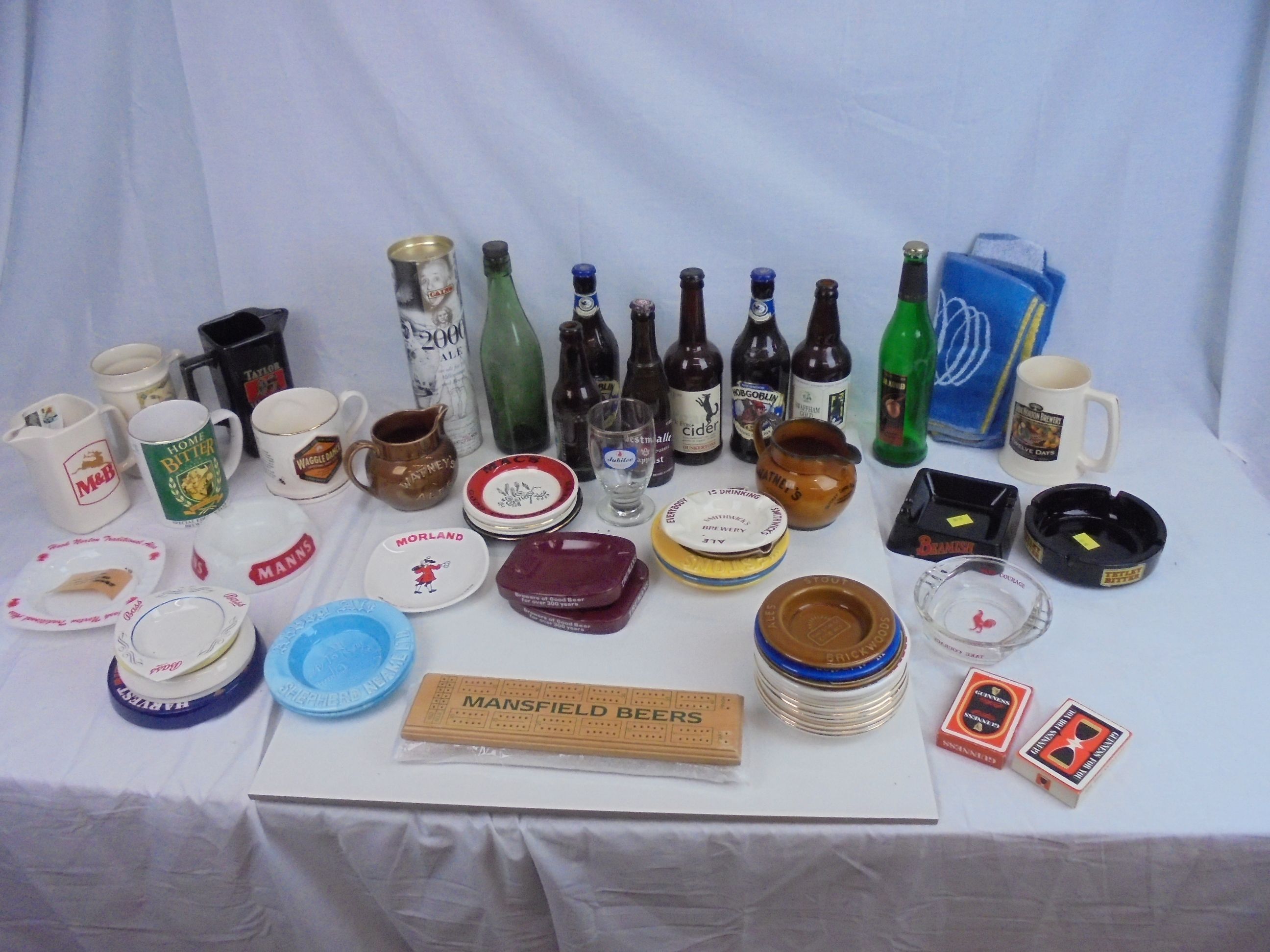 Breweriana - large assortment of ashtrays, water jugs, bottles etc, various breweries to include