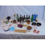 Breweriana - large assortment of ashtrays, water jugs, bottles etc, various breweries to include