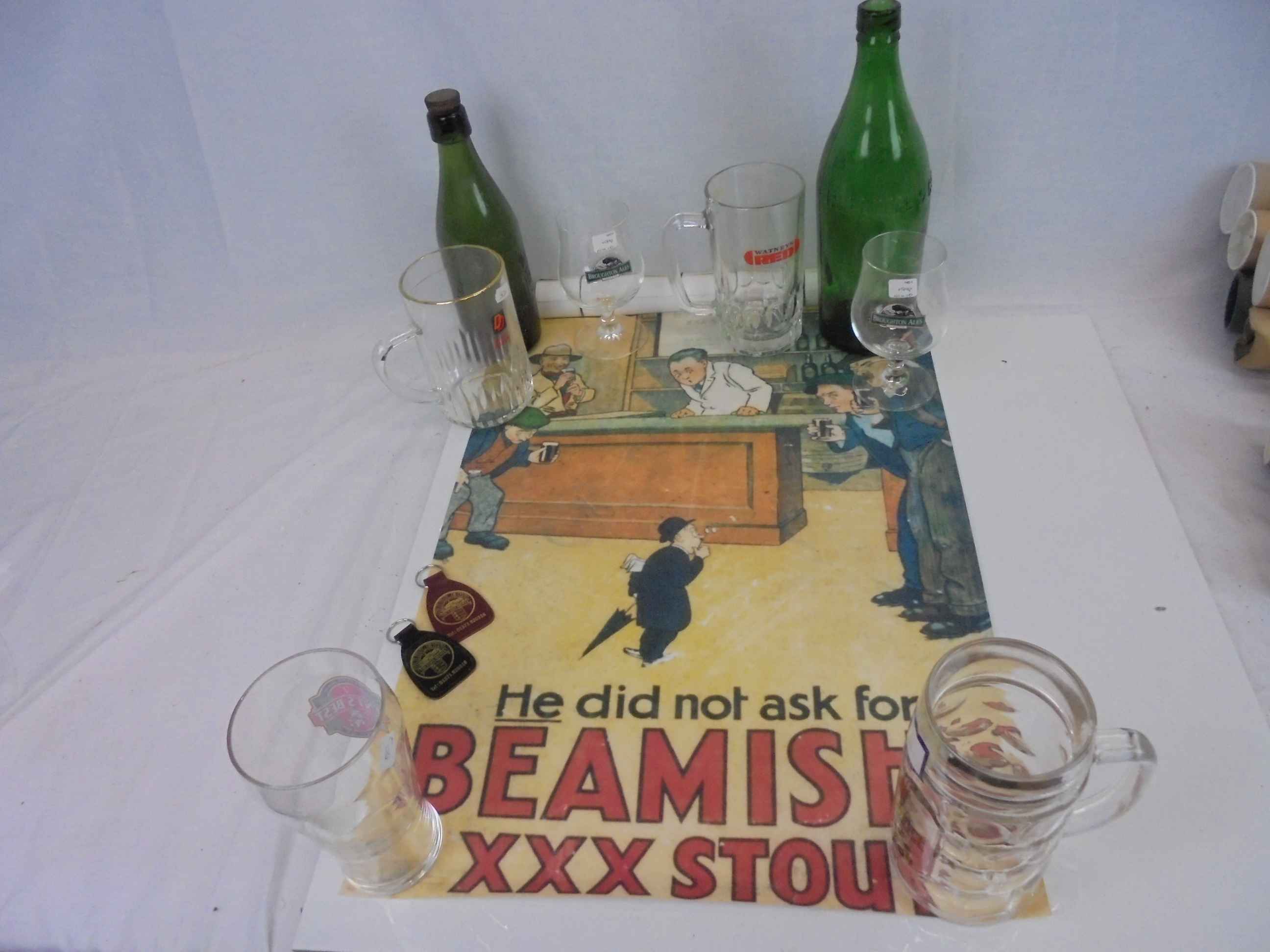 Breweriana - assortment of posters, glasses, beer labels etc - Image 2 of 3