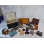 Box of Mixed Treen including Carved Elephants, Bowls and Boxes, etc