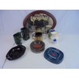 Breweriana - box of assorted ashtrays, water jugs etc, various breweries to include Arkells,