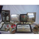 Breweriana - group of 10 framed mirrors, various breweries and sizes to include Brakspears, Morland,