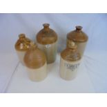 Five stoneware jugs