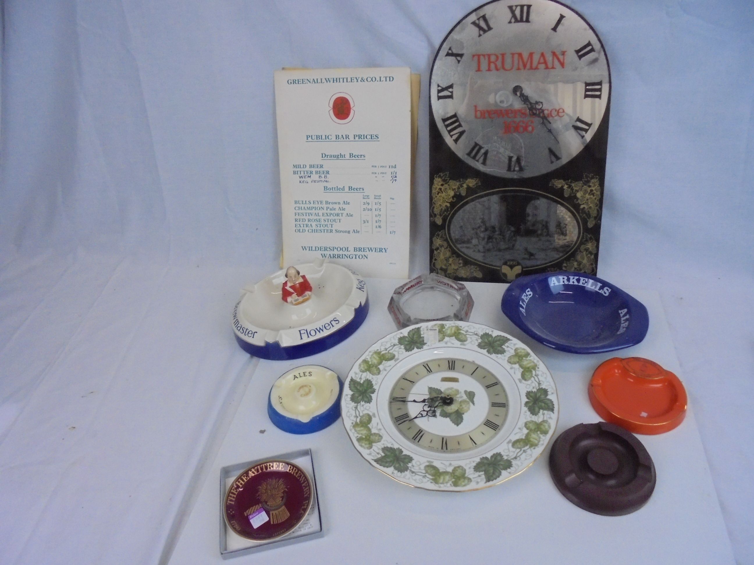Breweriana - mixed items to include clock, bar towel, Home Brewery darts, pre 1970 bar price lists - Image 2 of 3