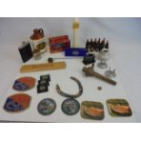 Breweriana - mixed lot to include miniature beer bottles, crib board, M & B barrel tap etc