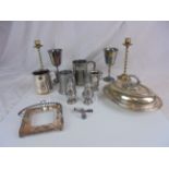 Tray of mixed silver plate items
