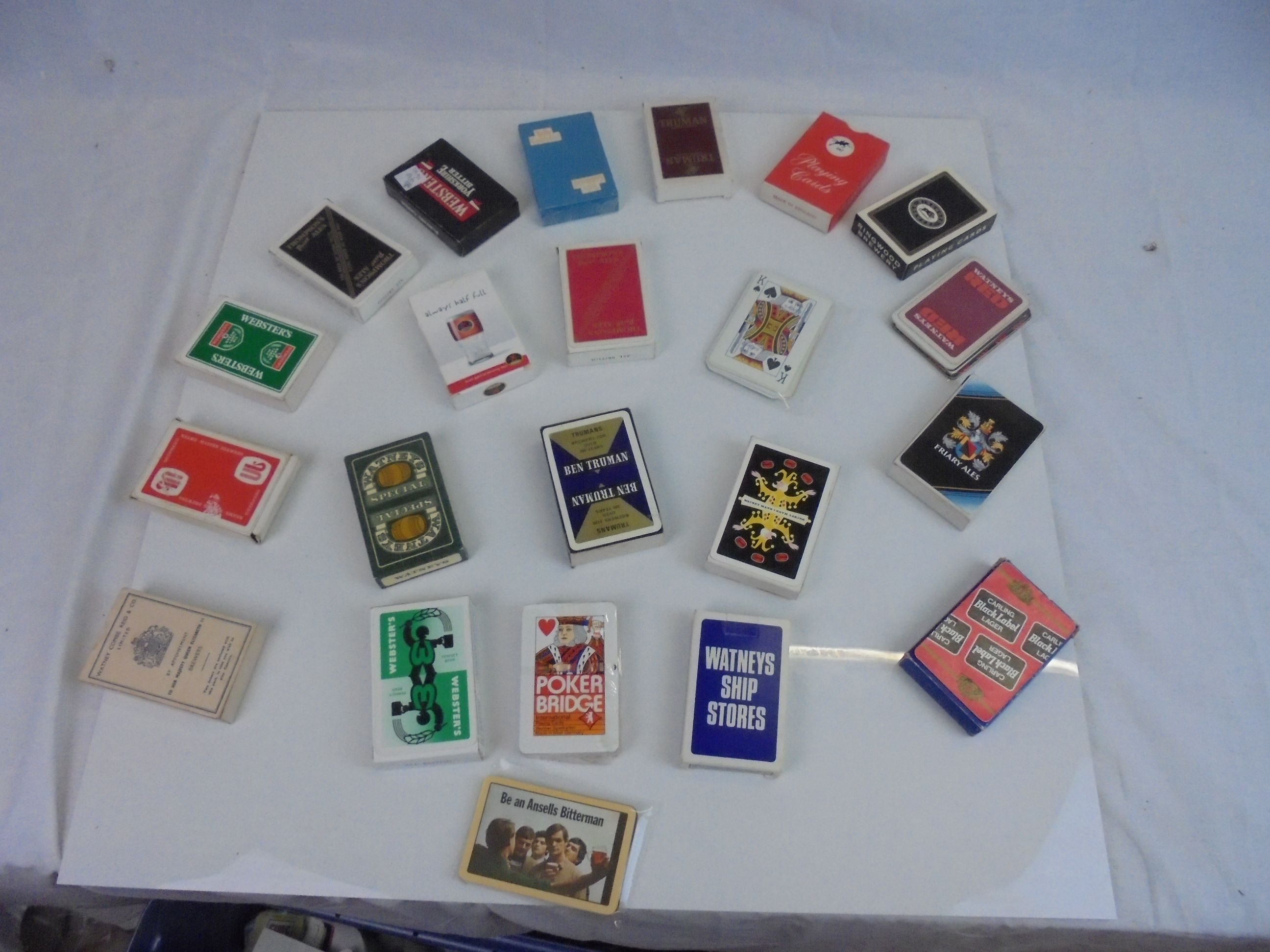 Breweriana - approx 18 packs of playing cards, various breweries, together with a few loose cards