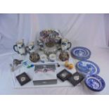 Box of Mixed Collectables including Ceramics, Three Heritage Collection Pocket Watches, Boxed
