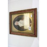 Oval oil painting of a Medieval nun