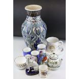 Collection of Ceramics including Royal Worcester Hand Painted Coffee Can, other 19th century