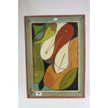 Pamela Gover mid 20th century modernist oil on board still life of fish signed and dated 65