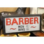 Oak framed vintage barber shop sign