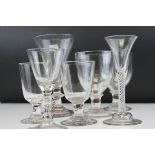 Collection of Twenty mainly Antique Drinking Glasses including one with an Air Twist Stem