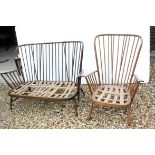 Ercol Two Seater Settee and matching Armchair, settee 141cms long