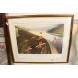 Mark Postlethwaite, Signed Limited Edition Red Arrows Print titled ' Lancaster Salute ' signed by