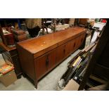 Large Mid 20th century Retro Teak Sideboard with Four Drawers and Four Pairs of Cupboard Doors, L.