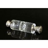 A fully hallmarked Victorian sterling silver double ended crystal scent bottle complete with