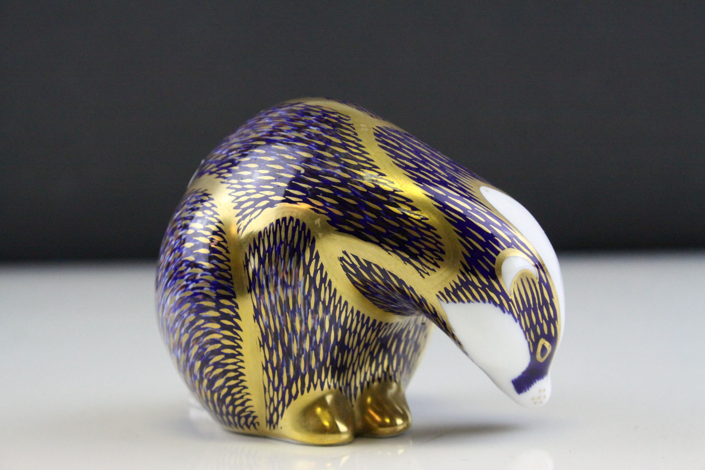 Royal Crown Derby ' Badger ' Paperweight with Gold Stopper, h.8cms - Image 5 of 5