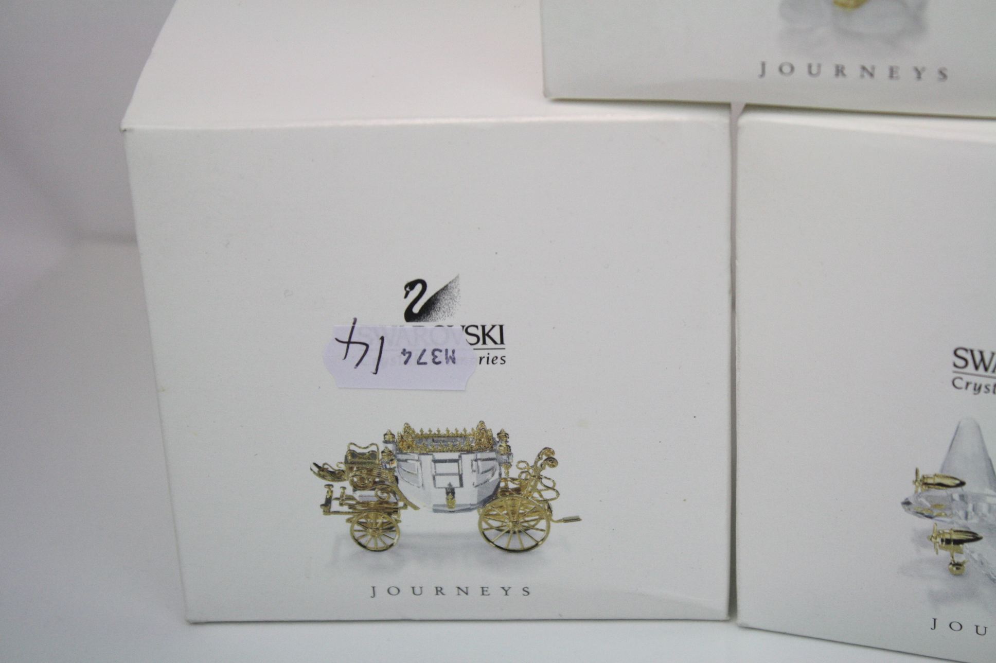 Collection of six Swarovski crystal memories 'Journeys' in gold with original boxes - Image 5 of 8