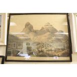 Daniell Havell, 1809 a framed aquatint, the mountains of Samayut, 45 x 58cm
