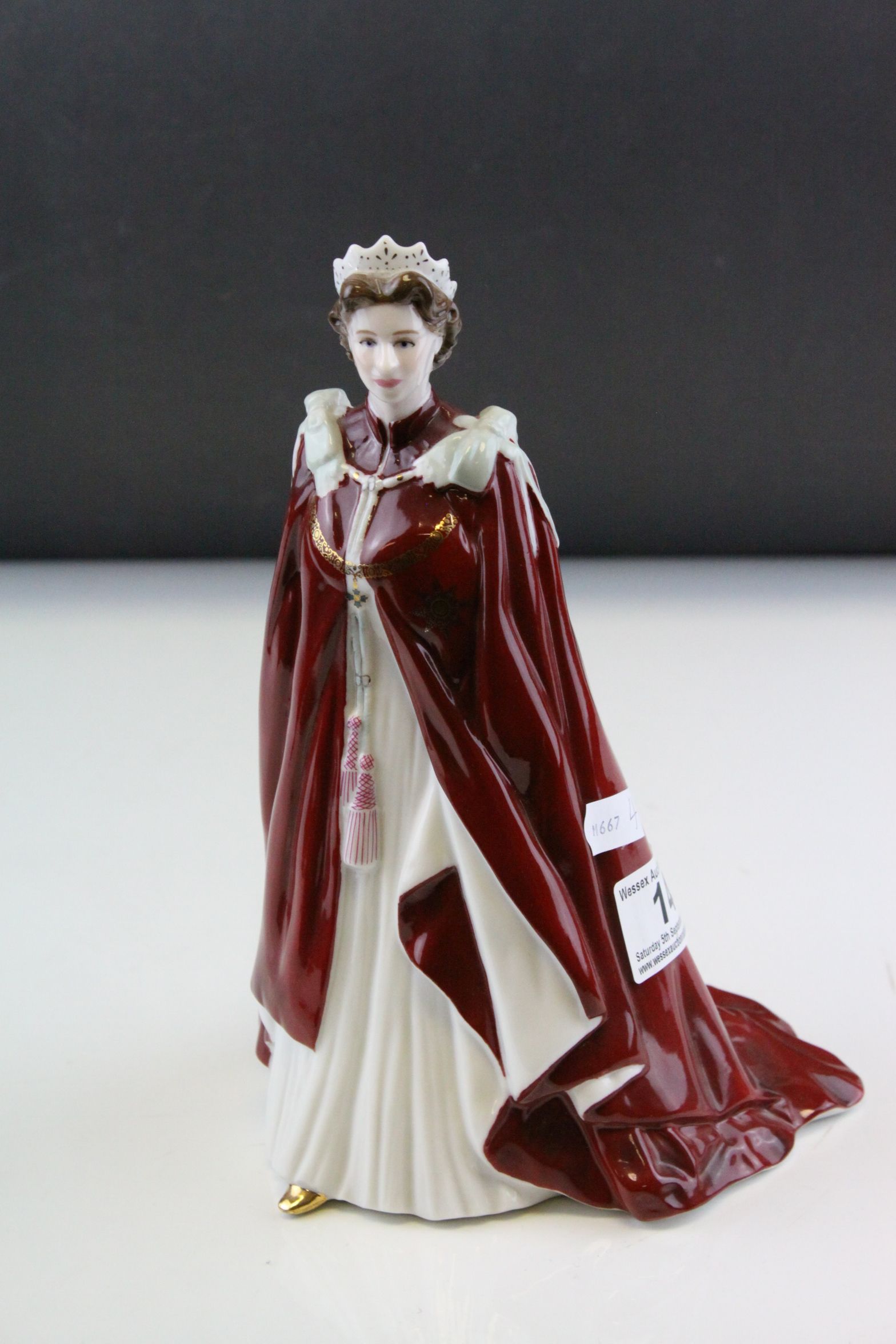 Royal Worcester ' The Queen's 80th Birthday 2006 ' Figurine, h.23.5cms - Image 4 of 6