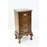 Reproduction George III Walnut Chest of Four Drawers raised on short cabriole legs and pad feet, h.