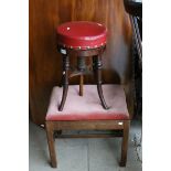 19th century Mahogany Revolving Piano Stool plus a 19th century Dressing Stool