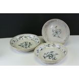 A Graduated set of three mid 15th century bowls from the Hoi An Hoard decorated with underglaze blue