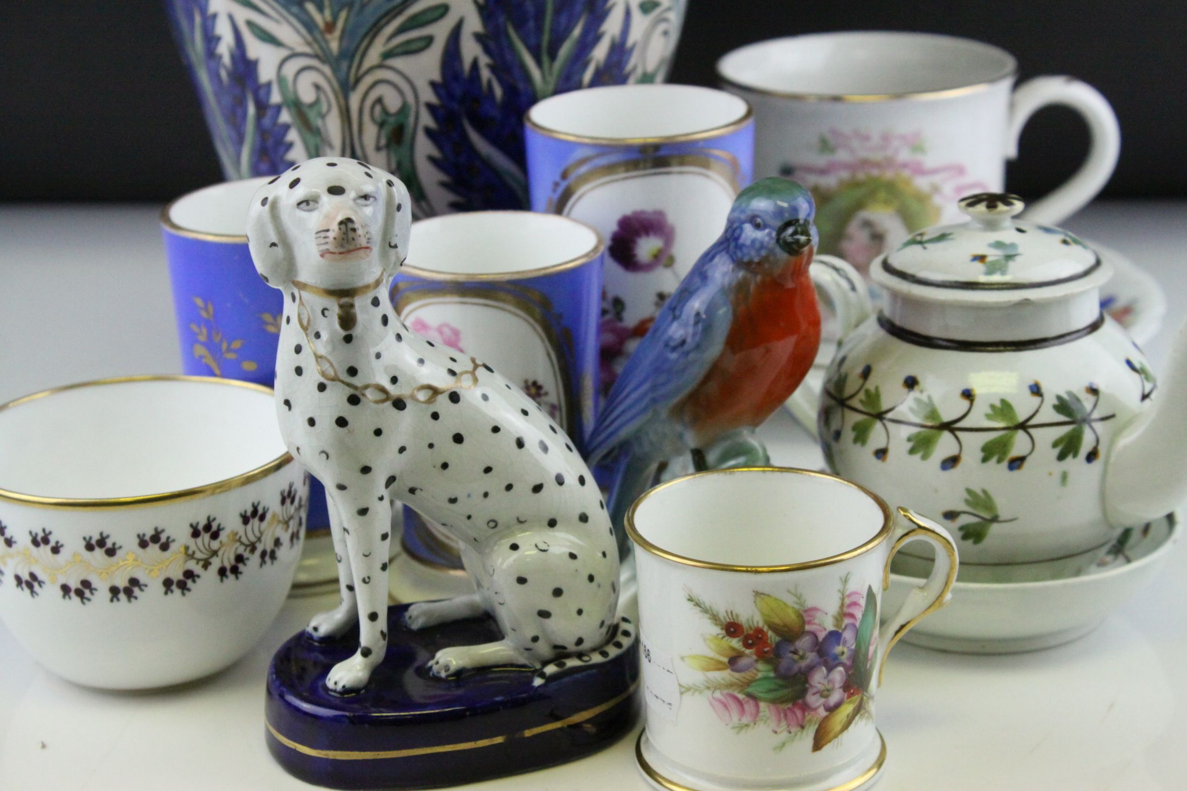 Collection of Ceramics including Royal Worcester Hand Painted Coffee Can, other 19th century - Image 3 of 5